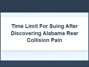Alabama Statutes for Pain After a Rear-End Collision